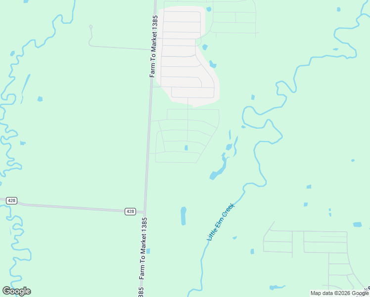 map of restaurants, bars, coffee shops, grocery stores, and more near Farm to Market Road 1385 in Pilot Point