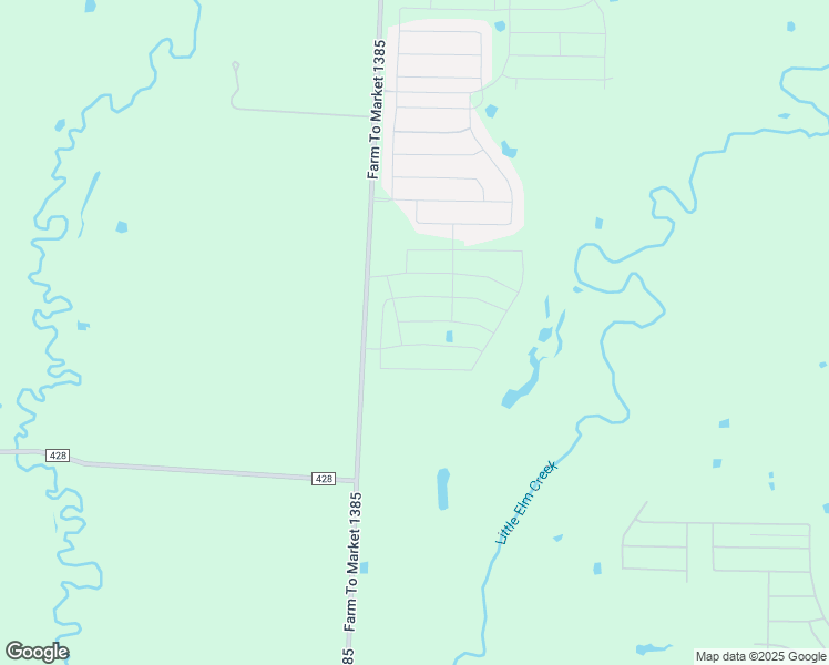 map of restaurants, bars, coffee shops, grocery stores, and more near Farm to Market Road 1385 in Pilot Point