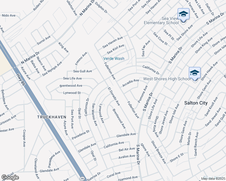 map of restaurants, bars, coffee shops, grocery stores, and more near 2360 El Dorado Avenue in Thermal