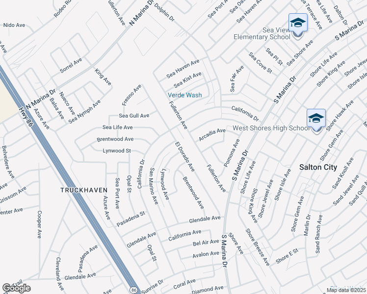 map of restaurants, bars, coffee shops, grocery stores, and more near 2360 El Dorado Avenue in Thermal
