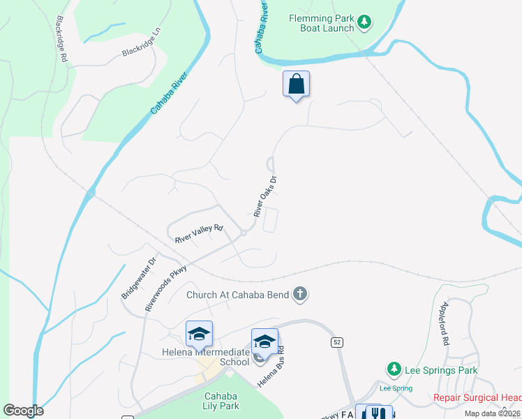 map of restaurants, bars, coffee shops, grocery stores, and more near 479 River Oaks Lane in Helena