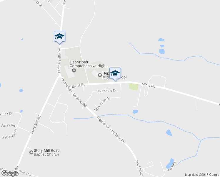 map of restaurants, bars, coffee shops, grocery stores, and more near 2411 Southdale Drive in Hephzibah
