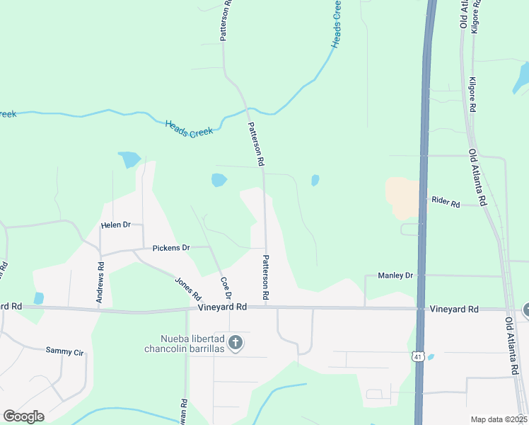 map of restaurants, bars, coffee shops, grocery stores, and more near 161 Patterson Road in Griffin