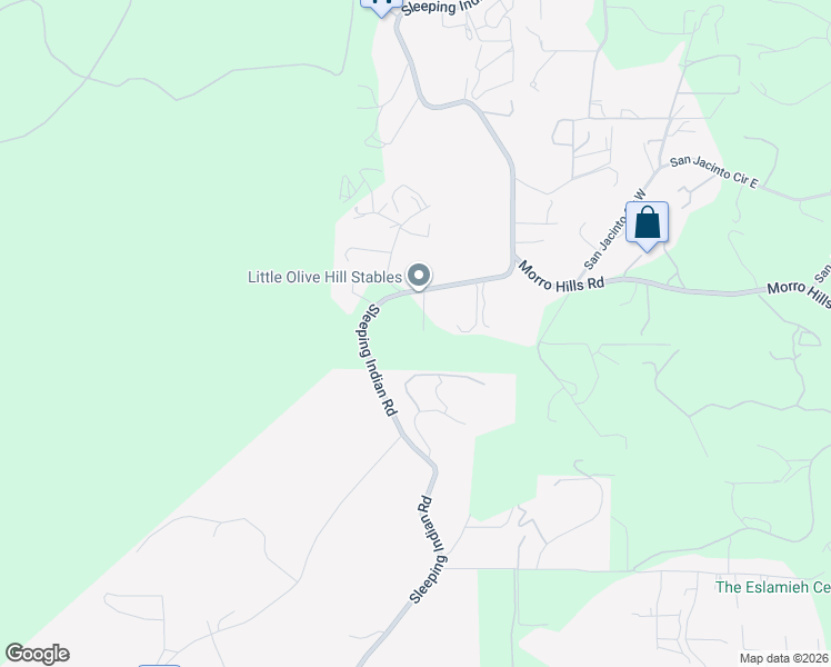 map of restaurants, bars, coffee shops, grocery stores, and more near 5020 Sleeping Indian Road in Fallbrook