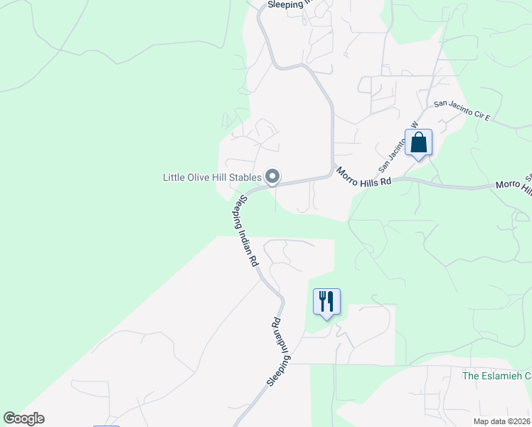 map of restaurants, bars, coffee shops, grocery stores, and more near 5096 Sleeping Indian Road in Fallbrook