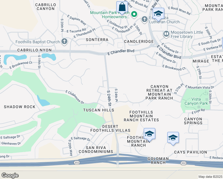 map of restaurants, bars, coffee shops, grocery stores, and more near 2338 East Hiddenview Drive in Phoenix