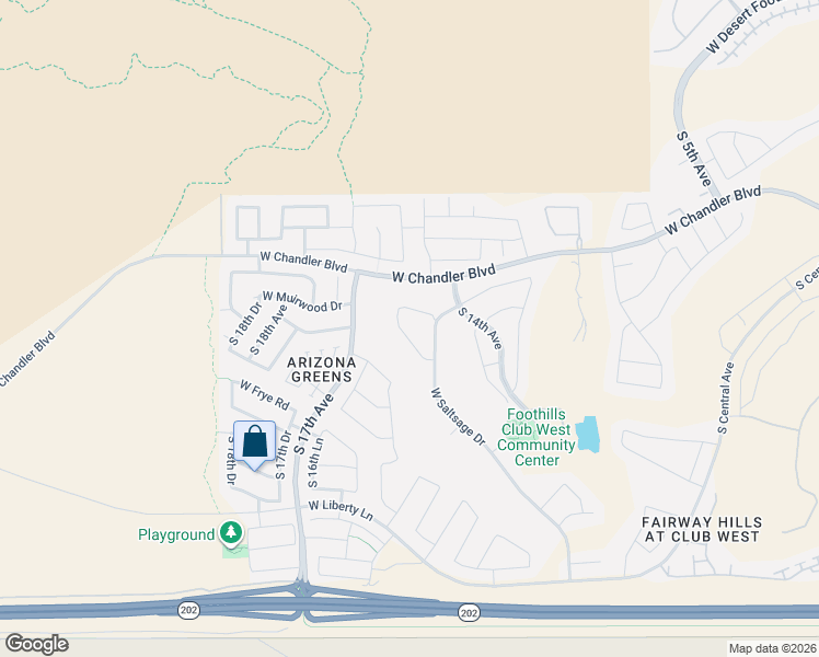 map of restaurants, bars, coffee shops, grocery stores, and more near 16032 South 15th Drive in Phoenix