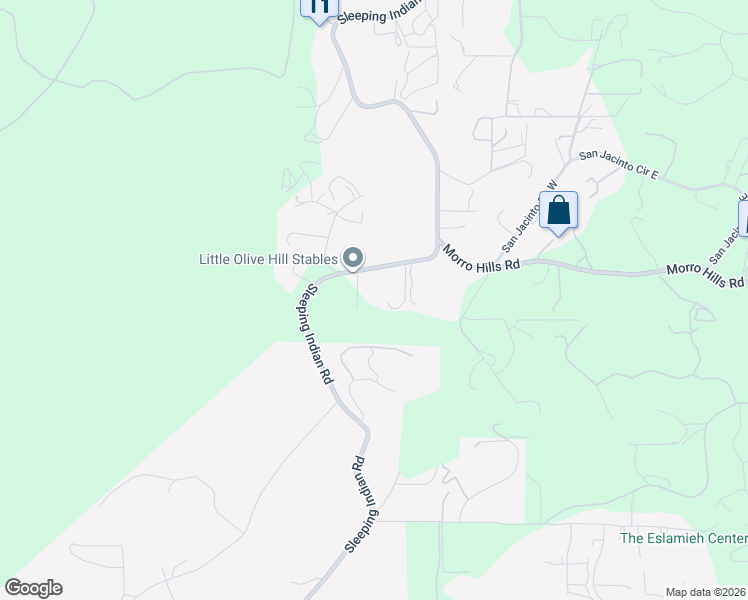 map of restaurants, bars, coffee shops, grocery stores, and more near 5020 Sleeping Indian Road in Fallbrook