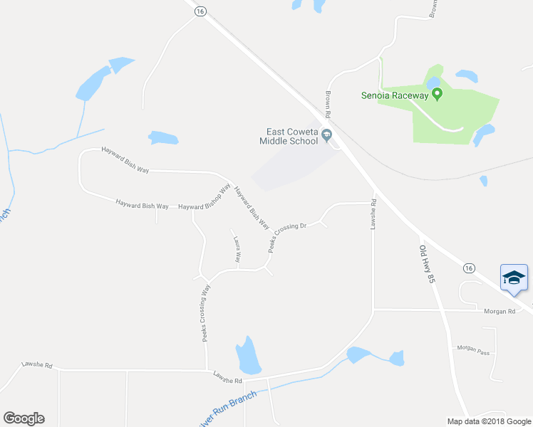 map of restaurants, bars, coffee shops, grocery stores, and more near 53 Hayward Bishop Way in Senoia