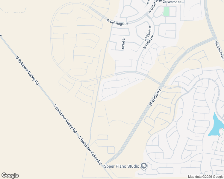 map of restaurants, bars, coffee shops, grocery stores, and more near 18464 W Sandlewood Drive in Goodyear