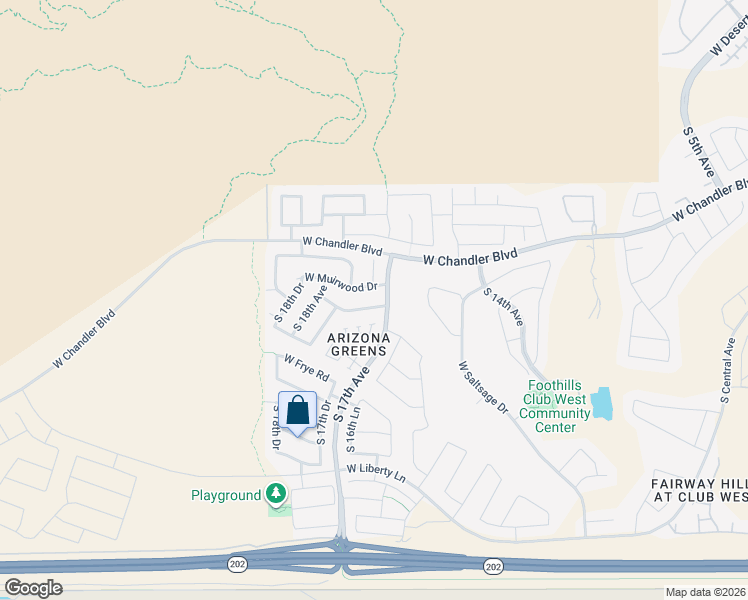 map of restaurants, bars, coffee shops, grocery stores, and more near 16009 South 17th Lane in Phoenix