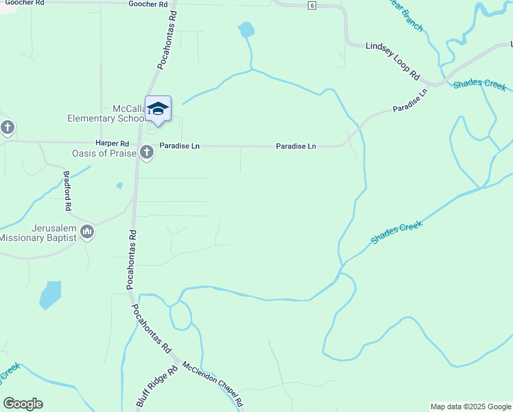 map of restaurants, bars, coffee shops, grocery stores, and more near 4094 Paradise Lane in Bessemer