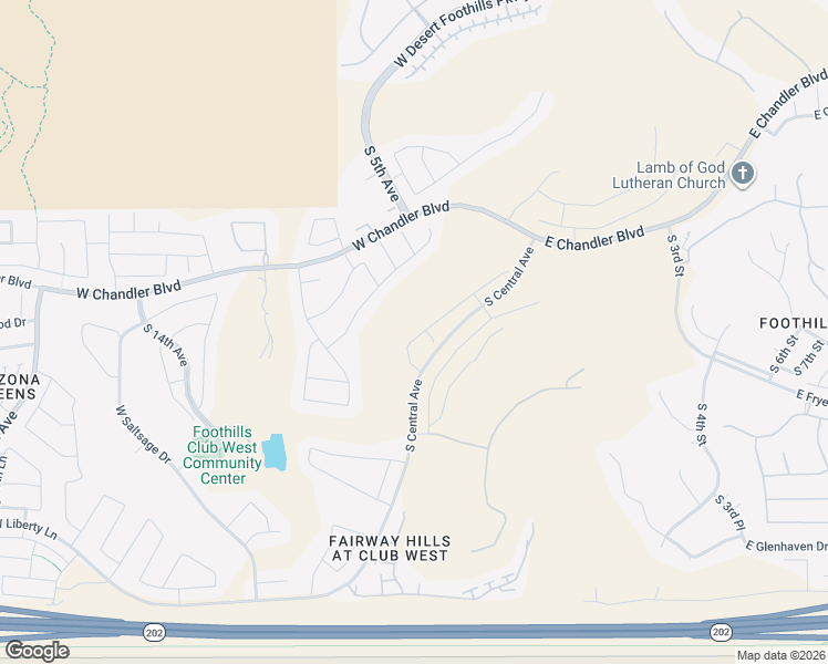 map of restaurants, bars, coffee shops, grocery stores, and more near 16020 South 1st Avenue in Phoenix