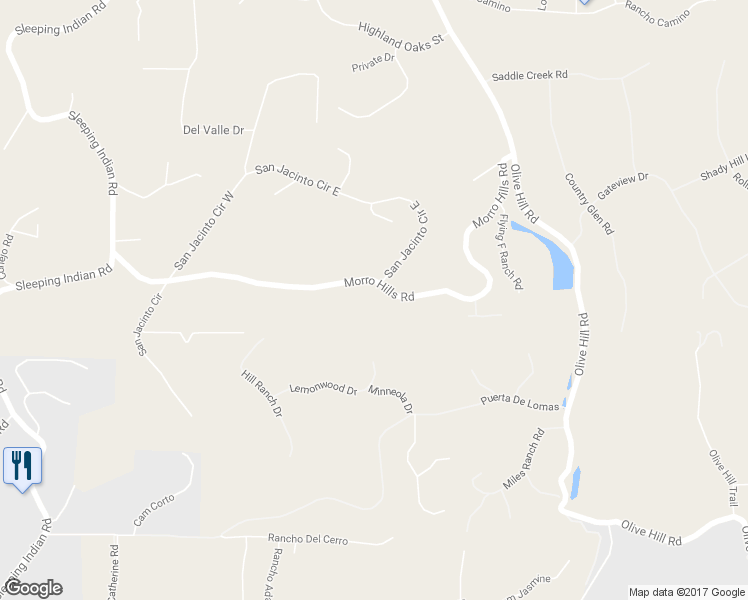map of restaurants, bars, coffee shops, grocery stores, and more near 396 Morro Hills Road in Fallbrook