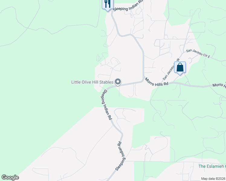 map of restaurants, bars, coffee shops, grocery stores, and more near 5046 Sleeping Indian Road in Fallbrook