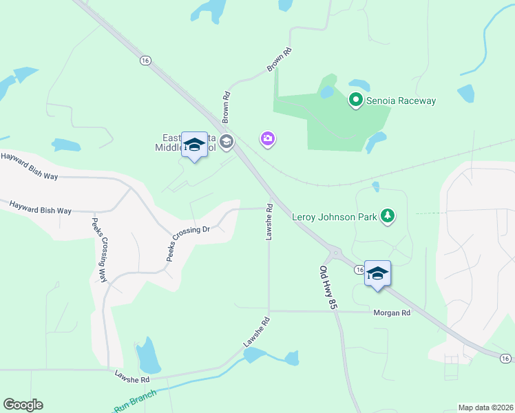 map of restaurants, bars, coffee shops, grocery stores, and more near 21 Peeks Crossing Drive in Senoia