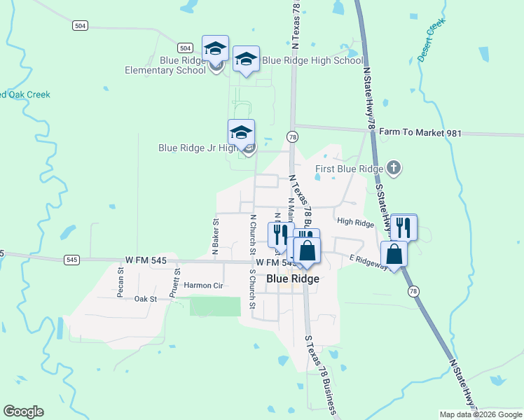 map of restaurants, bars, coffee shops, grocery stores, and more near 309 Lamm Street in Blue Ridge