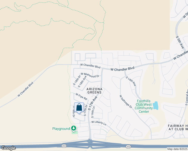 map of restaurants, bars, coffee shops, grocery stores, and more near 16009 South 17th Lane in Phoenix