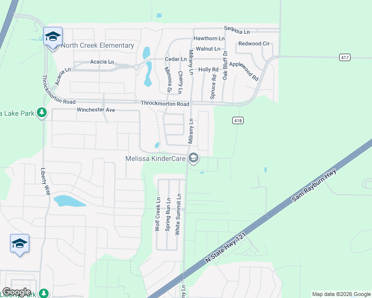 map of restaurants, bars, coffee shops, grocery stores, and more near 4000 Magno Ridge in Melissa