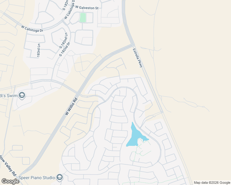 map of restaurants, bars, coffee shops, grocery stores, and more near 17928 West Sandalwood Drive in Goodyear