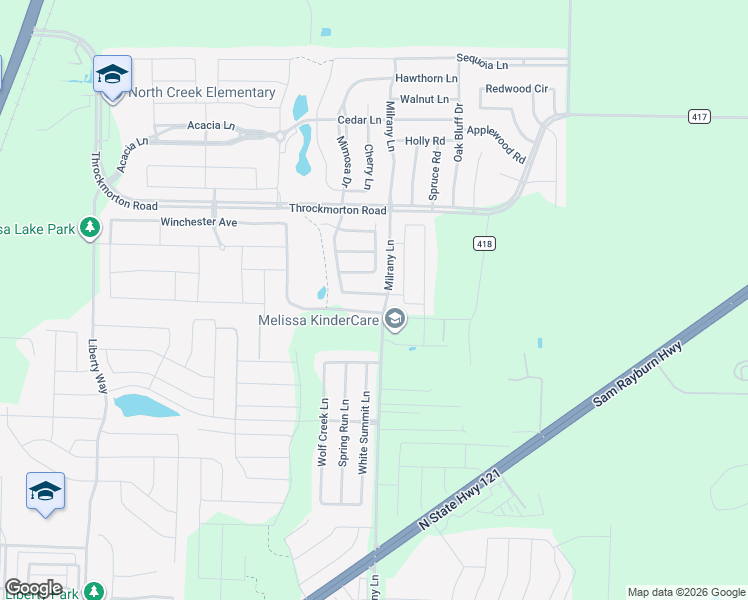 map of restaurants, bars, coffee shops, grocery stores, and more near 4000 Magno Ridge in Melissa