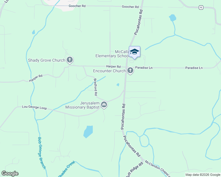 map of restaurants, bars, coffee shops, grocery stores, and more near 7970 Lou George Loop in Bessemer