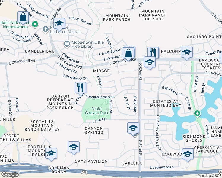 map of restaurants, bars, coffee shops, grocery stores, and more near 3003 East Muirwood Drive in Phoenix