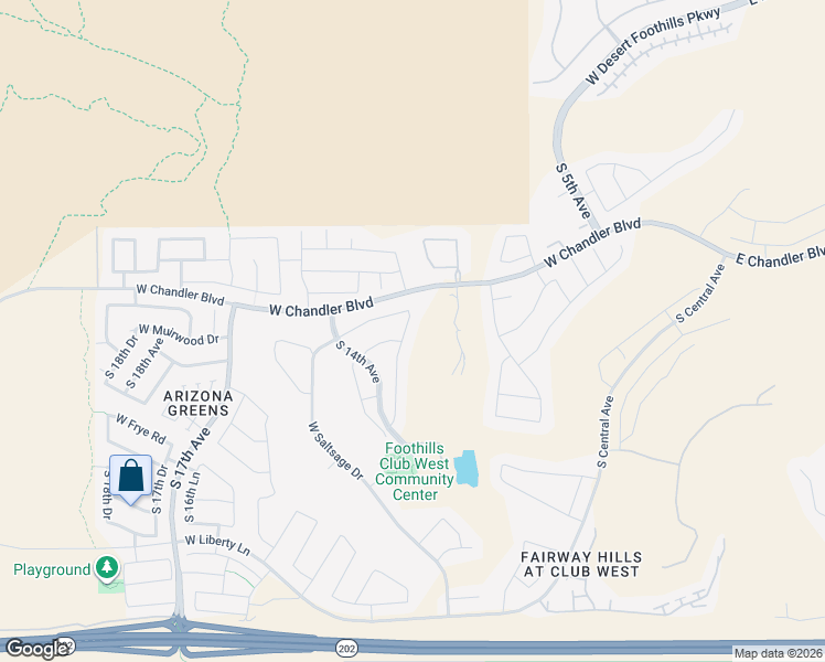 map of restaurants, bars, coffee shops, grocery stores, and more near 15843 South 13th Avenue in Phoenix