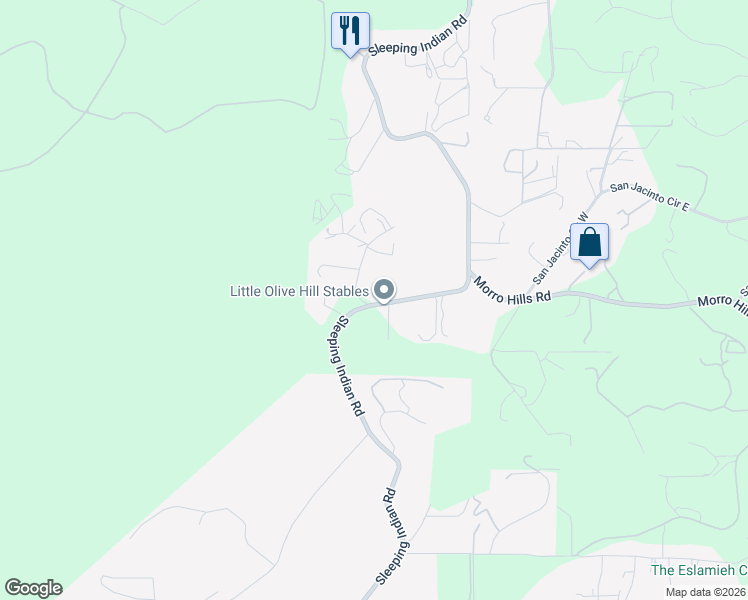 map of restaurants, bars, coffee shops, grocery stores, and more near 5046 Sleeping Indian Road in Fallbrook