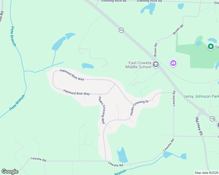 map of restaurants, bars, coffee shops, grocery stores, and more near 660 Hayward Bishop Way in Senoia