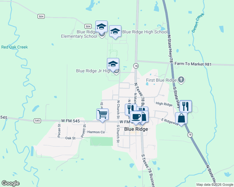 map of restaurants, bars, coffee shops, grocery stores, and more near 309 Lamm Street in Blue Ridge
