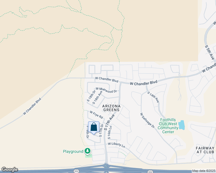 map of restaurants, bars, coffee shops, grocery stores, and more near 16009 South 17th Lane in Phoenix