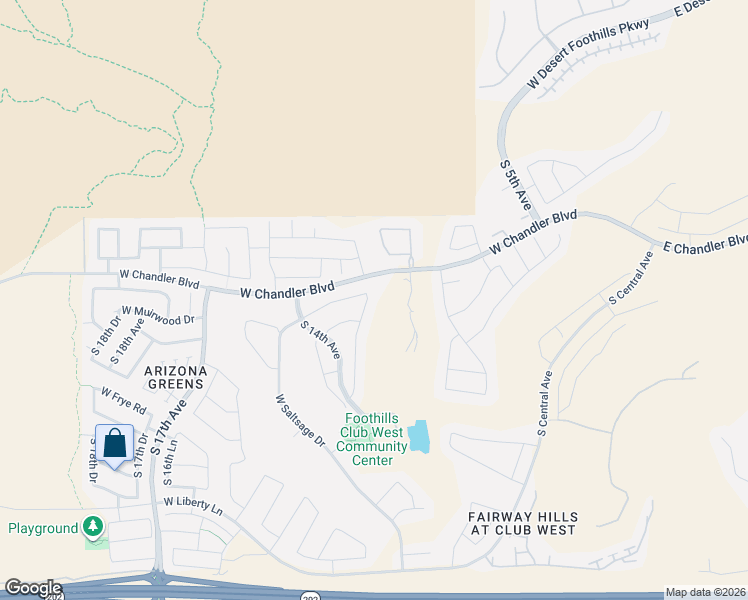 map of restaurants, bars, coffee shops, grocery stores, and more near 15843 South 13th Avenue in Phoenix