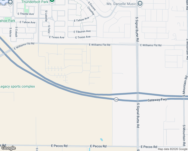 map of restaurants, bars, coffee shops, grocery stores, and more near Frye Road in Mesa
