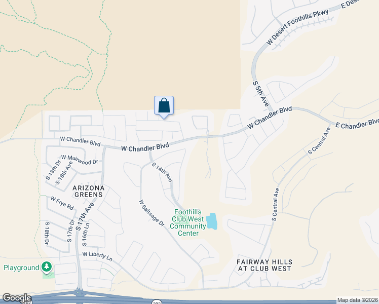 map of restaurants, bars, coffee shops, grocery stores, and more near 15843 South 13th Avenue in Phoenix