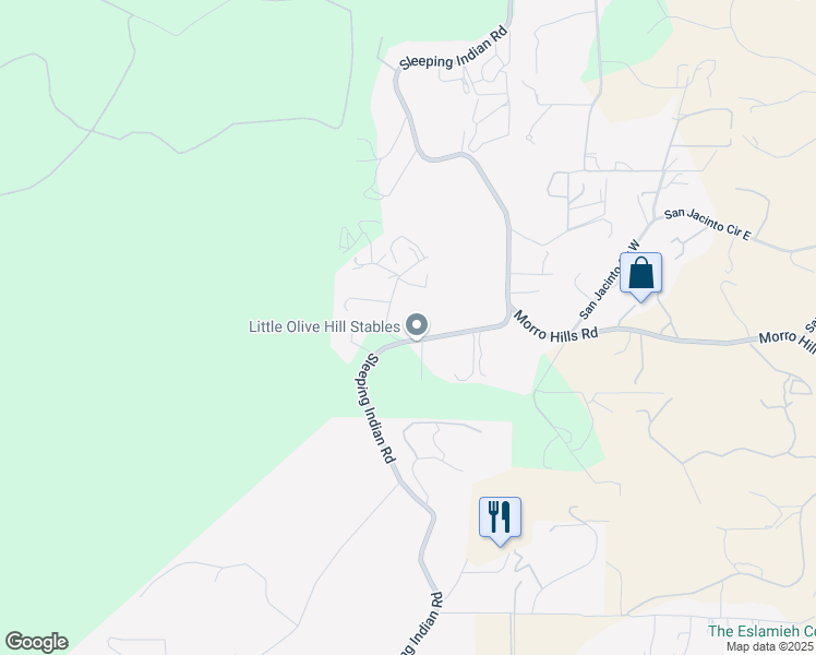 map of restaurants, bars, coffee shops, grocery stores, and more near 5027 Sleeping Indian Road in Fallbrook