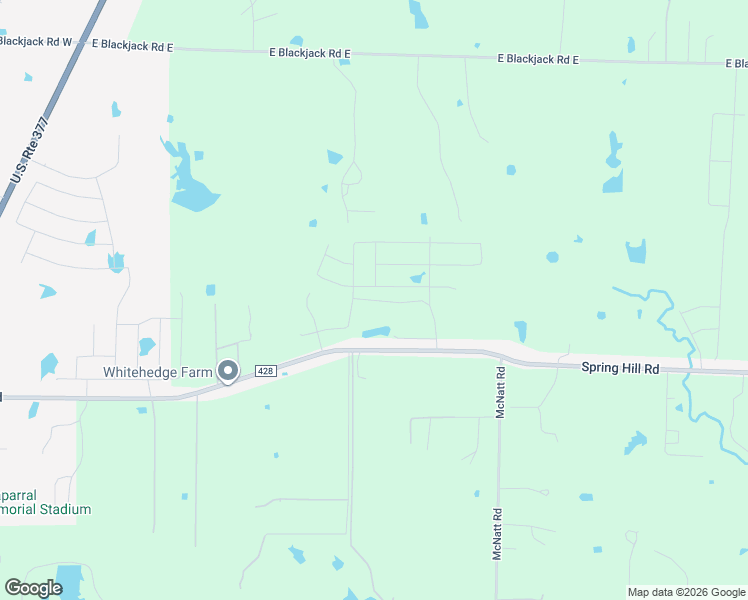 map of restaurants, bars, coffee shops, grocery stores, and more near 1269 Spring Hill Road in Aubrey