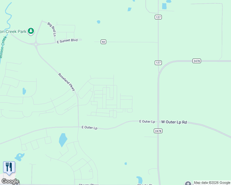 map of restaurants, bars, coffee shops, grocery stores, and more near 1717 Palo Duro Way in Celina