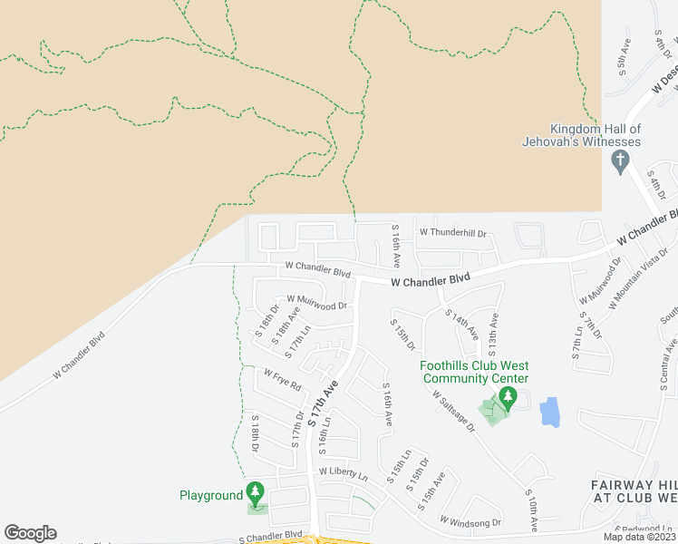 map of restaurants, bars, coffee shops, grocery stores, and more near West Chandler Boulevard in Phoenix