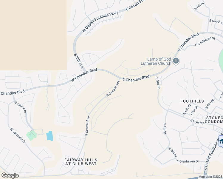 map of restaurants, bars, coffee shops, grocery stores, and more near 15811 South 1st Avenue in Phoenix