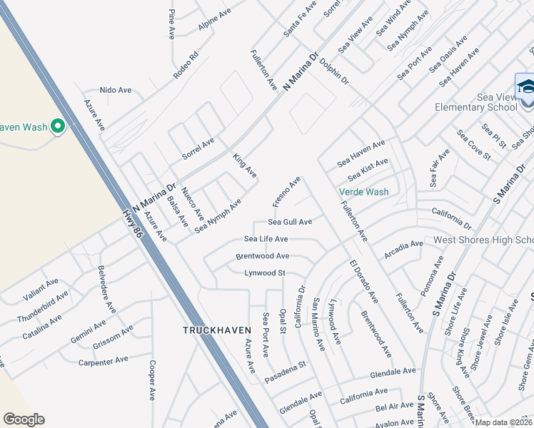 map of restaurants, bars, coffee shops, grocery stores, and more near 1340 Sea Gull Avenue in Thermal