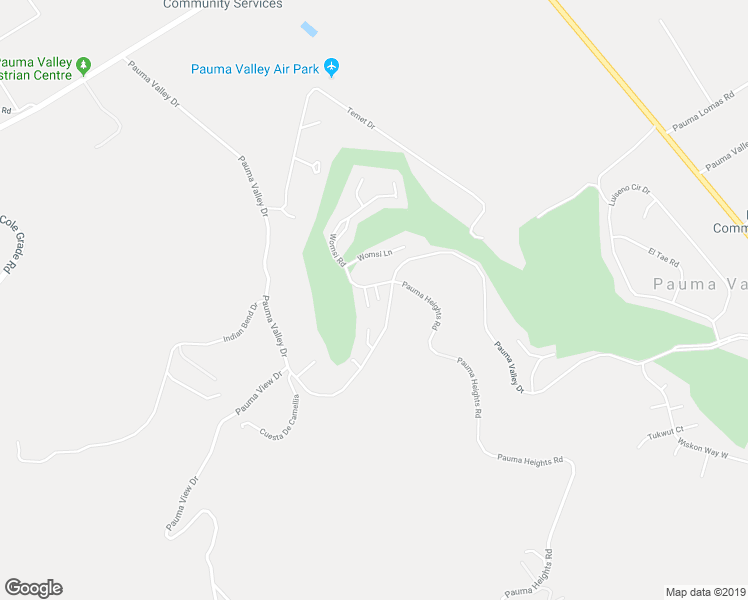 map of restaurants, bars, coffee shops, grocery stores, and more near 32416 Womsi Road in Pauma Valley