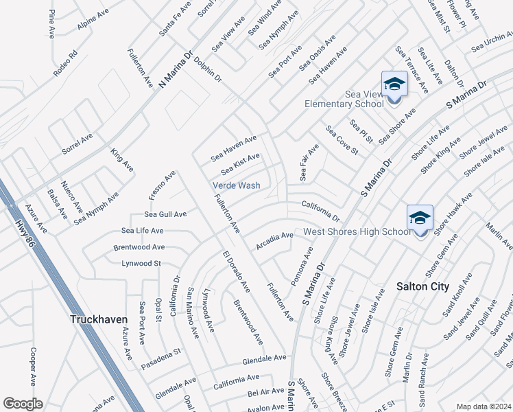 map of restaurants, bars, coffee shops, grocery stores, and more near 1250 California Drive in Thermal