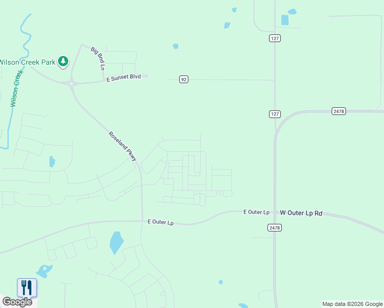 map of restaurants, bars, coffee shops, grocery stores, and more near 1605 Palo Duro Way in Celina
