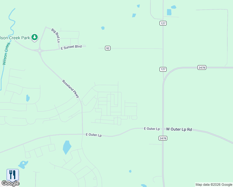 map of restaurants, bars, coffee shops, grocery stores, and more near 1605 Palo Duro Way in Celina