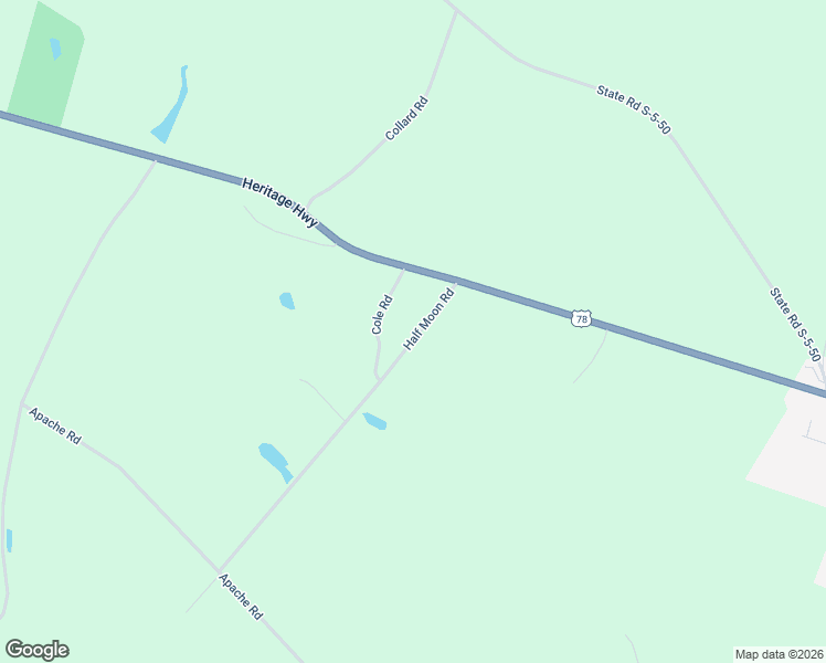 map of restaurants, bars, coffee shops, grocery stores, and more near 154 Half Moon Road in Bamberg