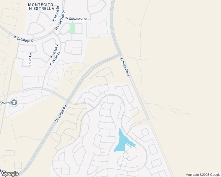 map of restaurants, bars, coffee shops, grocery stores, and more near 15196 South Estrella Parkway in Goodyear