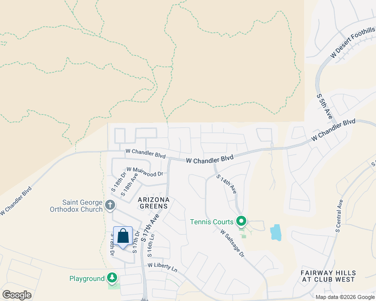 map of restaurants, bars, coffee shops, grocery stores, and more near 15422 South 16th Avenue in Phoenix