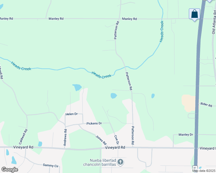 map of restaurants, bars, coffee shops, grocery stores, and more near 277 Patterson Road in Griffin
