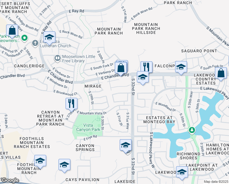 map of restaurants, bars, coffee shops, grocery stores, and more near 3110 East Brookwood Court in Phoenix